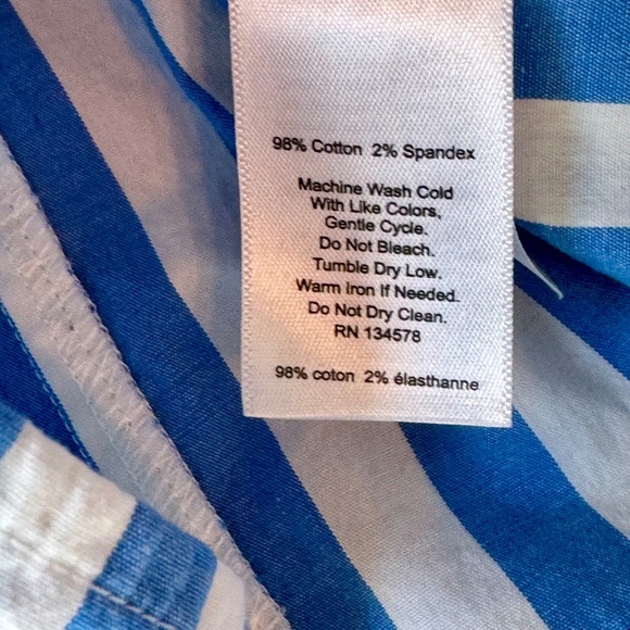 Vineyard Vines Oversized Button Down Shirt Blue White Stripe Long Sleeve Top 10 - Picture 6 of 14